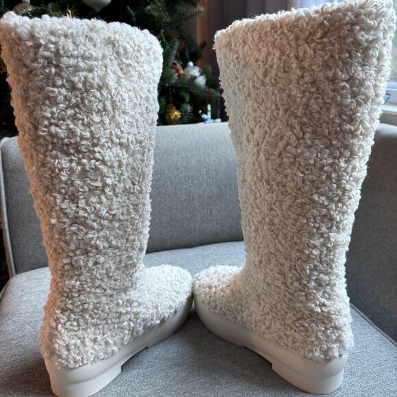 Gia Borghini Gia 22 Taddy knee-high Boots Chunk Sole Boots Ivory Poly 7.5 - Picture 11 of 16